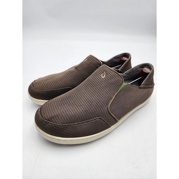 OluKai Nohea Mesh Loafers Men's Slip On Casual Shoes Brown/Green Size 11.5 - Picture 3 of 9